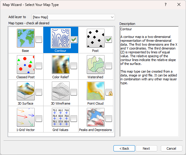 Map Wizard - Select Your Map Type