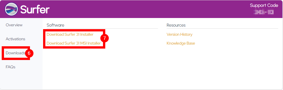 Downloads 选项卡